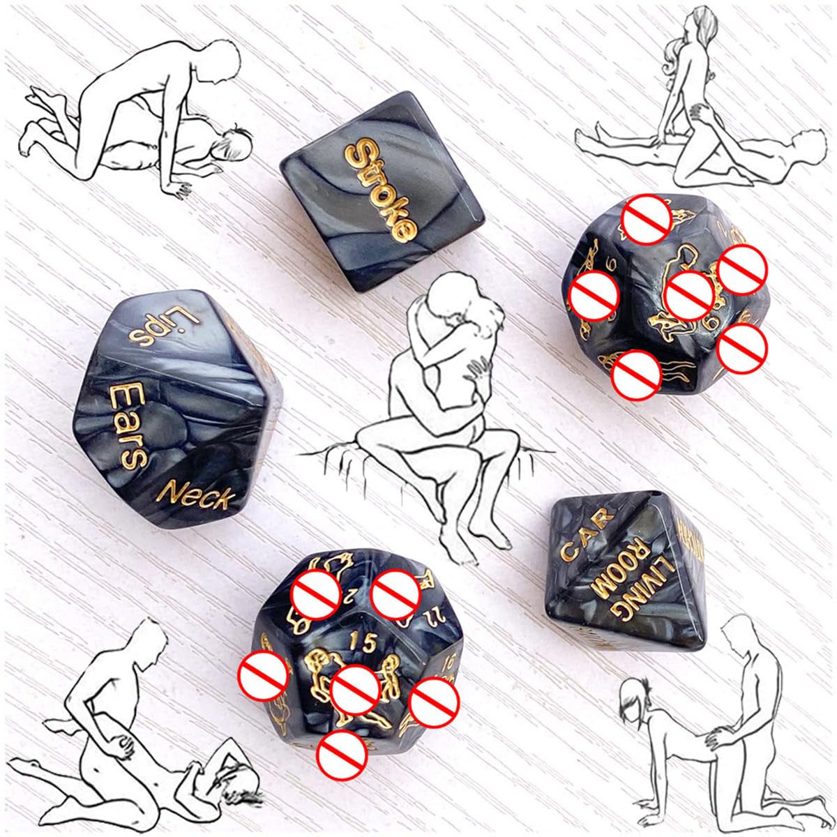 Nuovo Modello Scolpito Dadi Neri, Divertiti con Il Gioco da Tavolo di Dadi di Gioco! Regalo Originale-K21