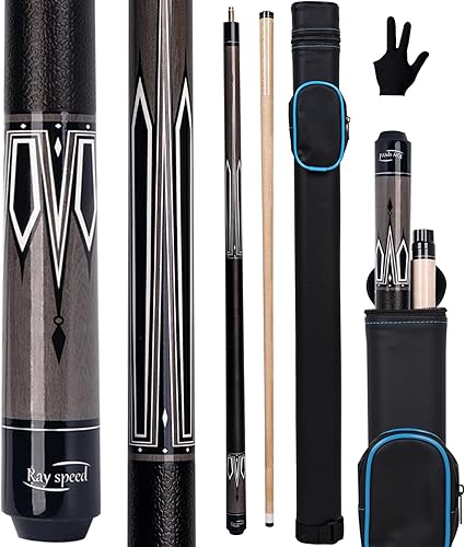 Vista 38 de Palo de billar con eje de desviación baja con estuche rígido de 19 a 20 onzas