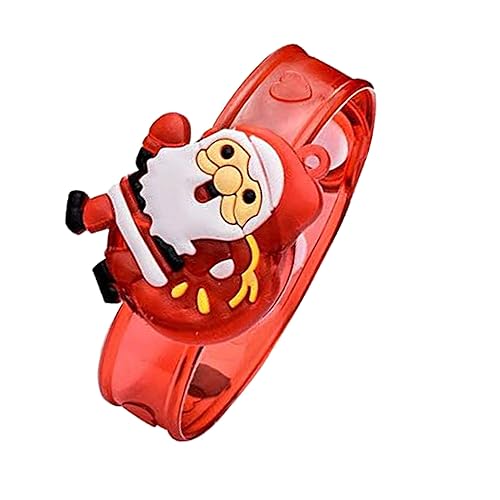 Urvi Creations 1 Pcs Christmas Xmas Led Light Bracelets Santa Claus Wristband Xmas Decorations Party Favors Adult and Kids Christmas Gift for Kid