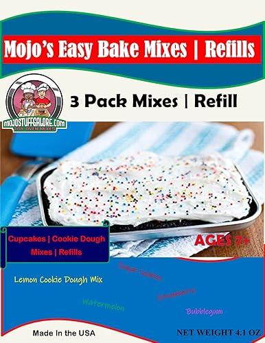 Mojo Stuff Galore Mojo's Children's - Mezclas de horno fáciles de hornear para niños, paquete de 3 repuestos para horno de juguete, pasteles y