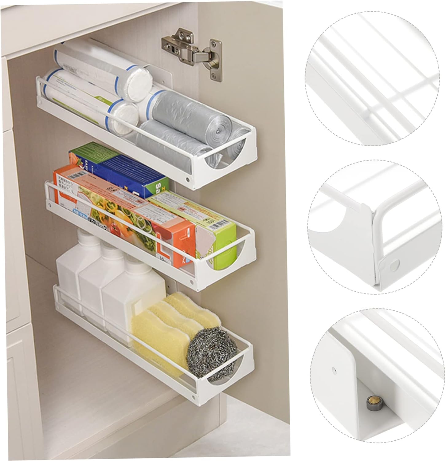 Sink Organizer Pull-out Drawer Kitchen Cabinet Storage Rack Space-saving Slide-out Shelf for Easy Access for Spice and Snack Storage