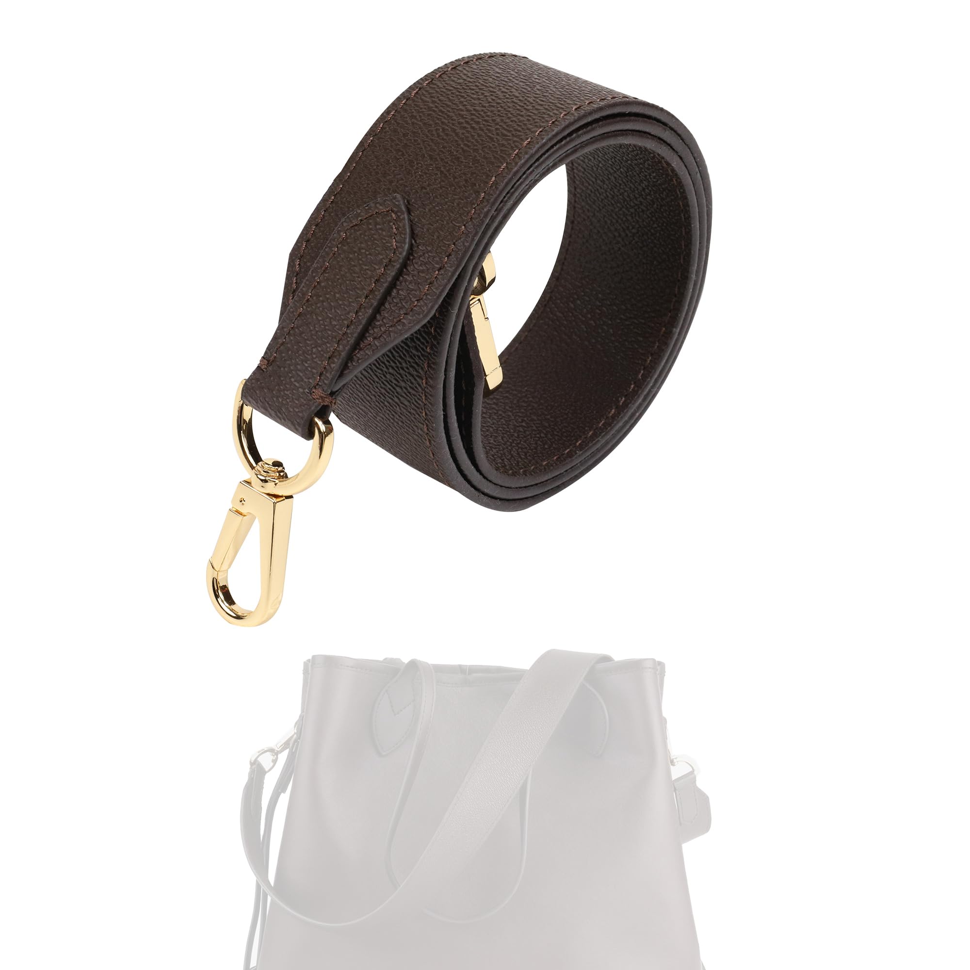 XYJG Vachetta Leather Strap for LV Neverfull Bag,Double Sided Usable Cowhide Crossbody Purse Strap for Handbag