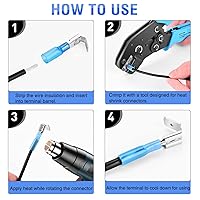 Vista 4 de Nilight - Kit surtido de 140 terminales de horquilla con espiga termorretráctil para conexiones en espiral, conectores de terminales de crimpado