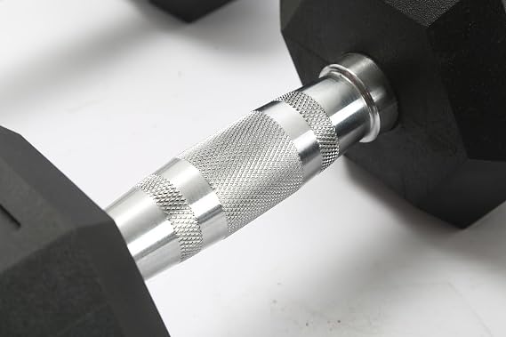 Hex Dumbbell Set, Rubber Encased Exercise & Fitness Dumbbells for Home Gym, Weights Dumbbells Set, Hand Weights for Strength Training