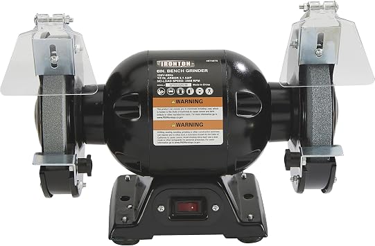 Ironton Benchtop Grinder with 6in. Wheel, 2.1 Amps, 1/2 HP, 3560 RPM Max. Speed, Model# BG115-6L
