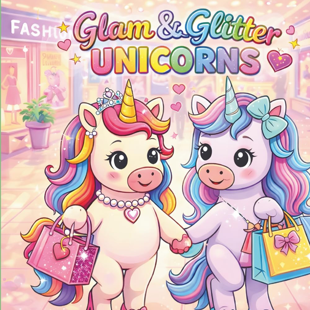GLAM&GLITTER UNICORNS: The Ultimate Sparkle-Packed Coloring Adventure with Fashionable Unicorns, Shiny Details, and Dreamy Scenes for Girls! PAPERBACK