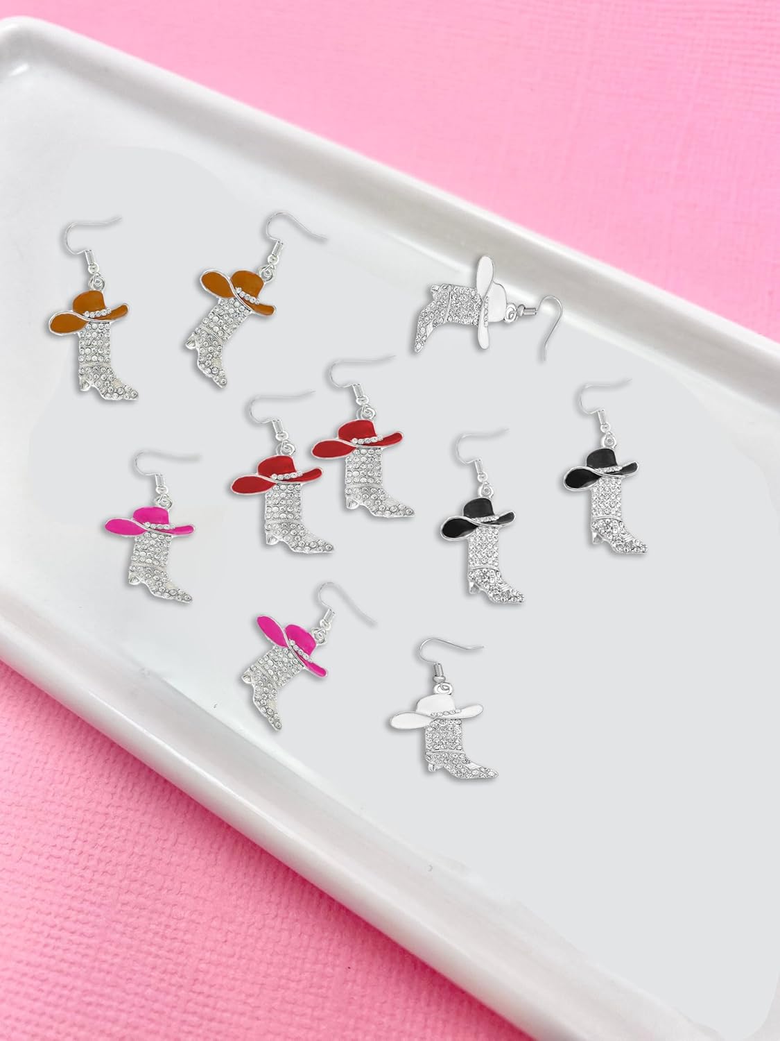 Rhinestone Western Boots Dangle Drop Earrings for Women, Boho Cowgirl Cowboy Enamel Hat Boot Earrings Country Concert Party Outfits Jewelry Gift - Image 8