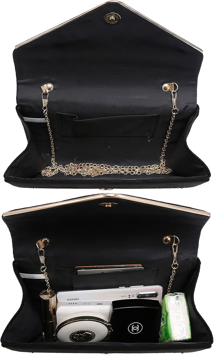 Dasein Women Rhinestone Evening Bag Faux Suede Clutch Formal Party Sparkly Purses Cocktail Wedding Handbag - Image 5