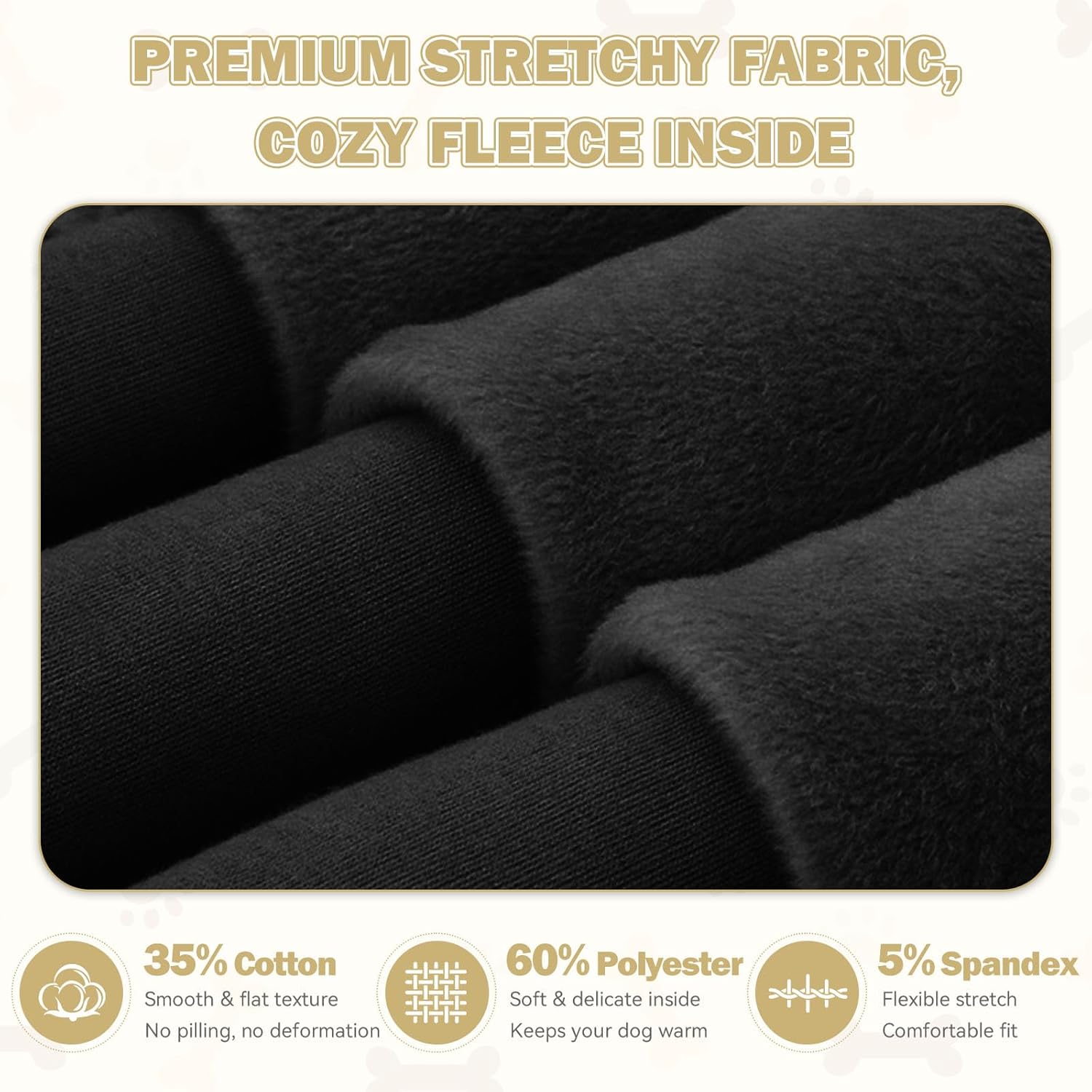 5XL Dog Sweaters for Large Dogs,Extra-Large Dog Hoodie,Cozy Fleece Interior Sweatshirt with Hood & Pocket,Leash Hole,Pet Clothes Sweater Hoodie for Large Dogs,Black&5XL - Image 3