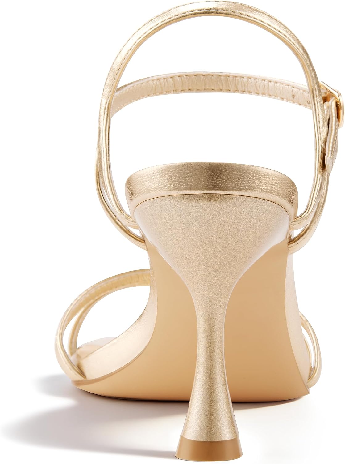 Women's Strappy Kitten Heels Square Open Toe Sandals 3 Inch Stiletto Heel Ankle Strap Shoes