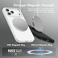 Vista 630 de GONEZ Funda de silicona para iPhone 15 Pro Max, compatible con Magsafe, protector de cámara + protector de pantalla, forro de microfibra suave Negro