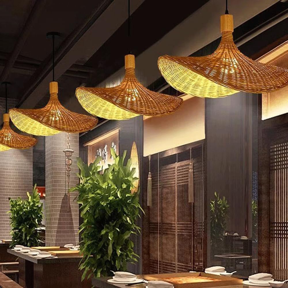 Lampade A Sospensione in bambù Intrecciato A Mano, Stile Boho, Attacco E27