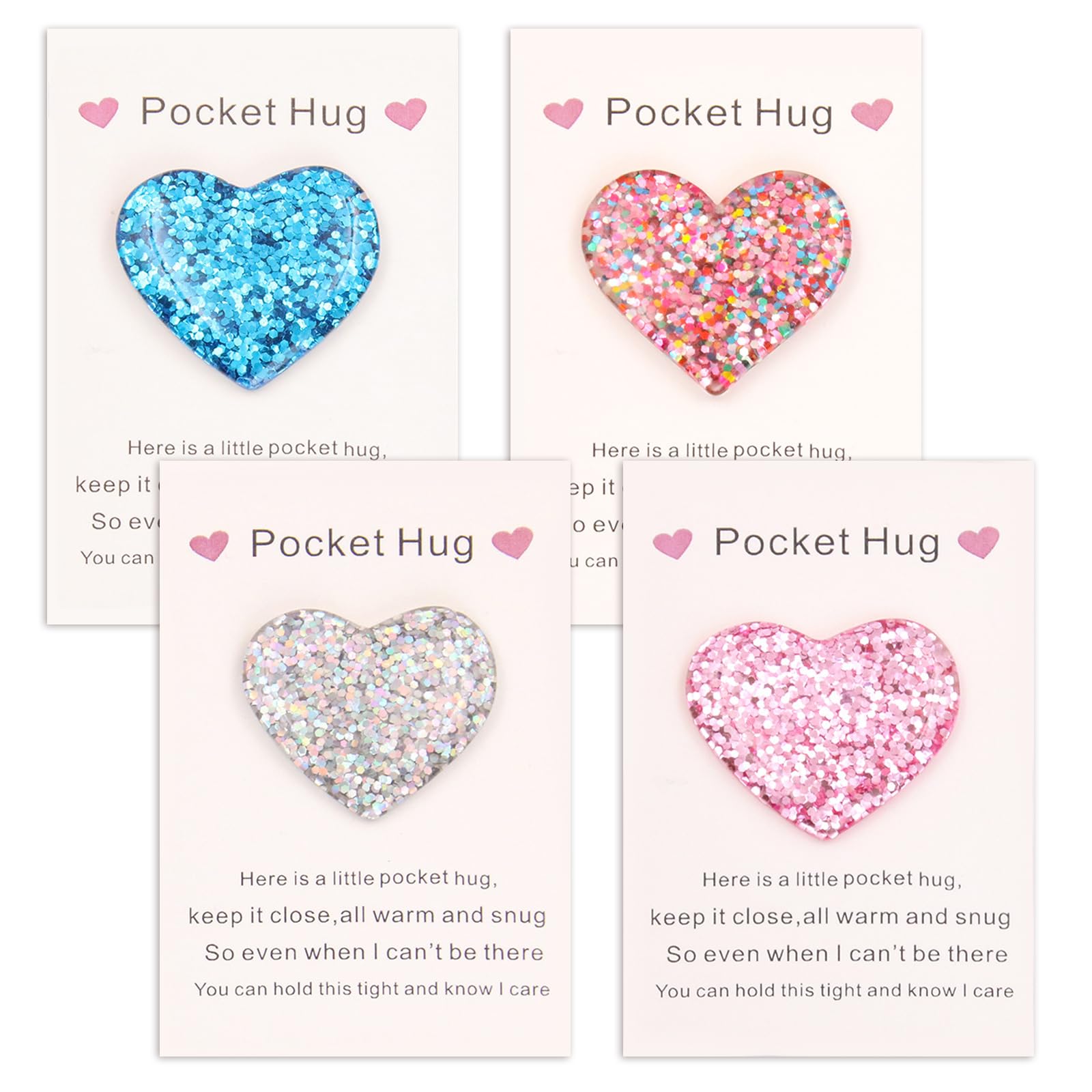 4 PCS Pocket Hugs for Friends A Pocket Hug Heart Pocket Hug Gift for Women Friends Items that Convey Love Positivity and Good Luck,Gifts for Best Friend Boyfriend Girlfriend