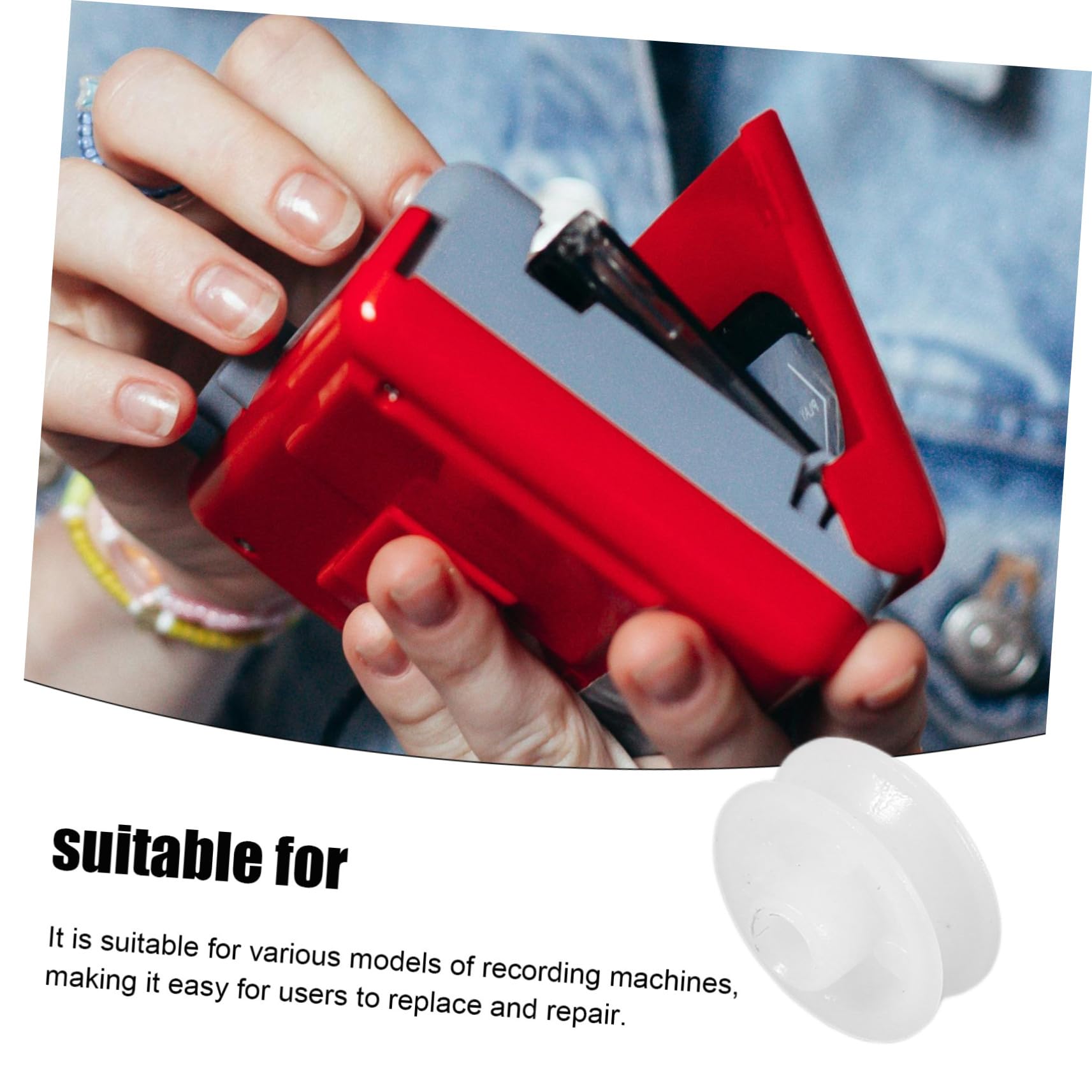 Levemolo 10pcs Plastic Pulley Wheel V-Groove Recorder Belt Pulley for Music Player Sound Equipment