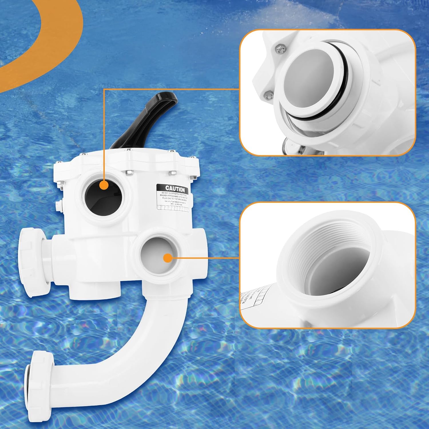 261055 Multiport Valve Compatible with Triton C, II, HD; Quad Pool and Spa D.E. Filter Models QUAD60, QUAD80, QUAD100 Side Mount Sand Filters 2" Threaded Port, 71/2 Inch Centerline