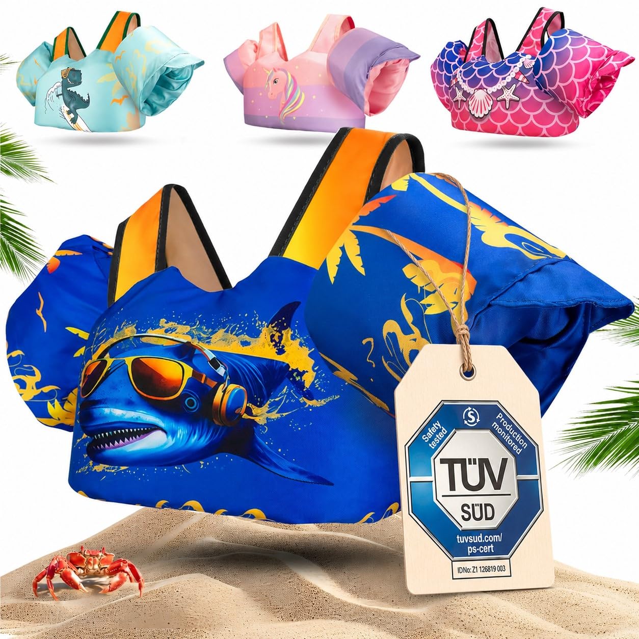 KIDVERSE Chaleco de natación para niños de 3 a 6 años - Calidad certificada - Ayuda a Flotar para niñas y niños - Aprendizaje en la Piscina - Chaleco Infantil para Piscina