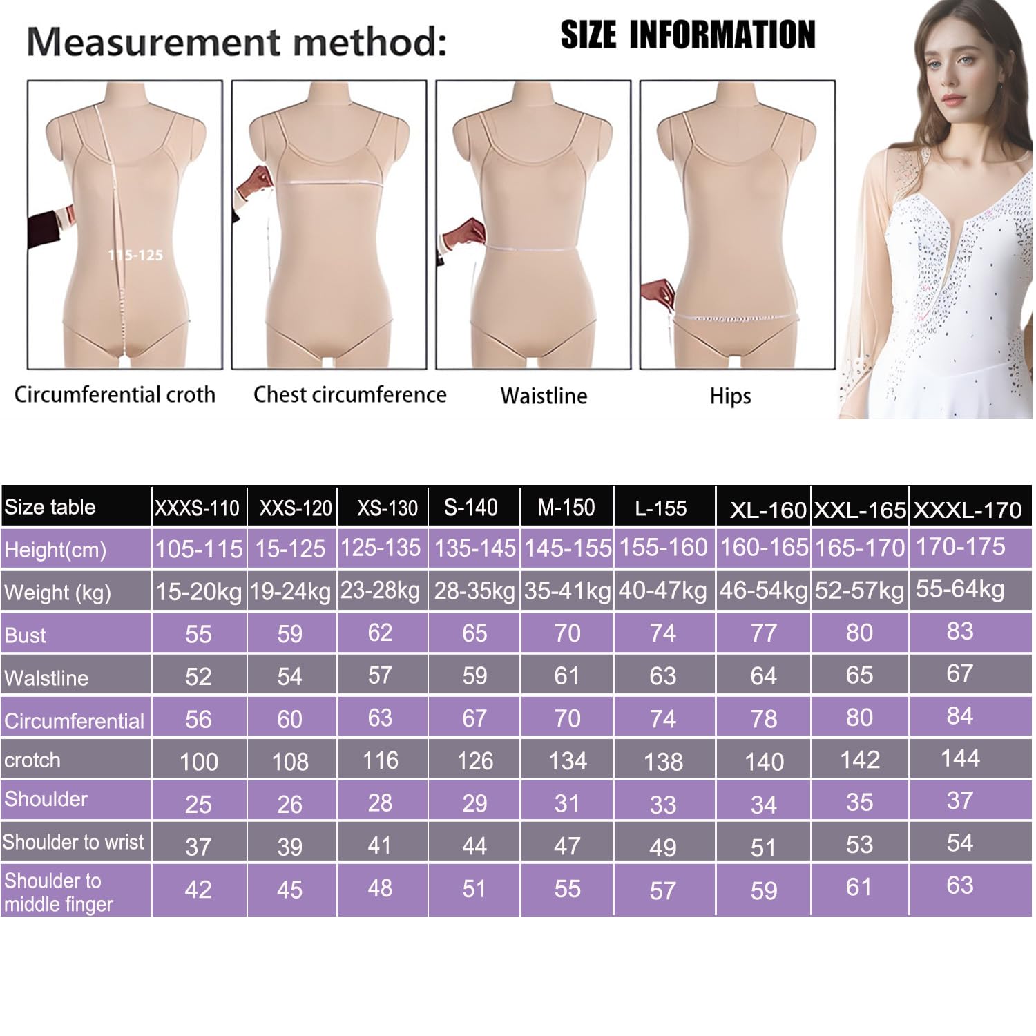 Eislaufkleider Mädchen Glitzer Eiskunstlauf Kleid Damen Langarm Kürkleid Strass Rollkunstlauf Wettbewerb Tanzanzug Ballerina Kleid,Grün,S