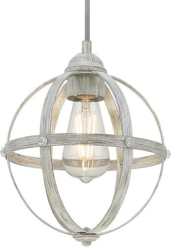 Miniatura 10 de Westinghouse Lighting - Araña de luces 6110500 Stella Mira, estilo vintage, para interiores, con tres luces, acabado en madera rústica, con detalles