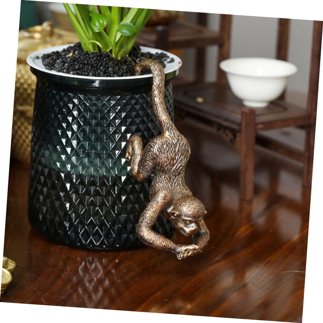Resin Monkey Hanging Sculpture Garden Ornament for Living Room Decor Xmas image 5