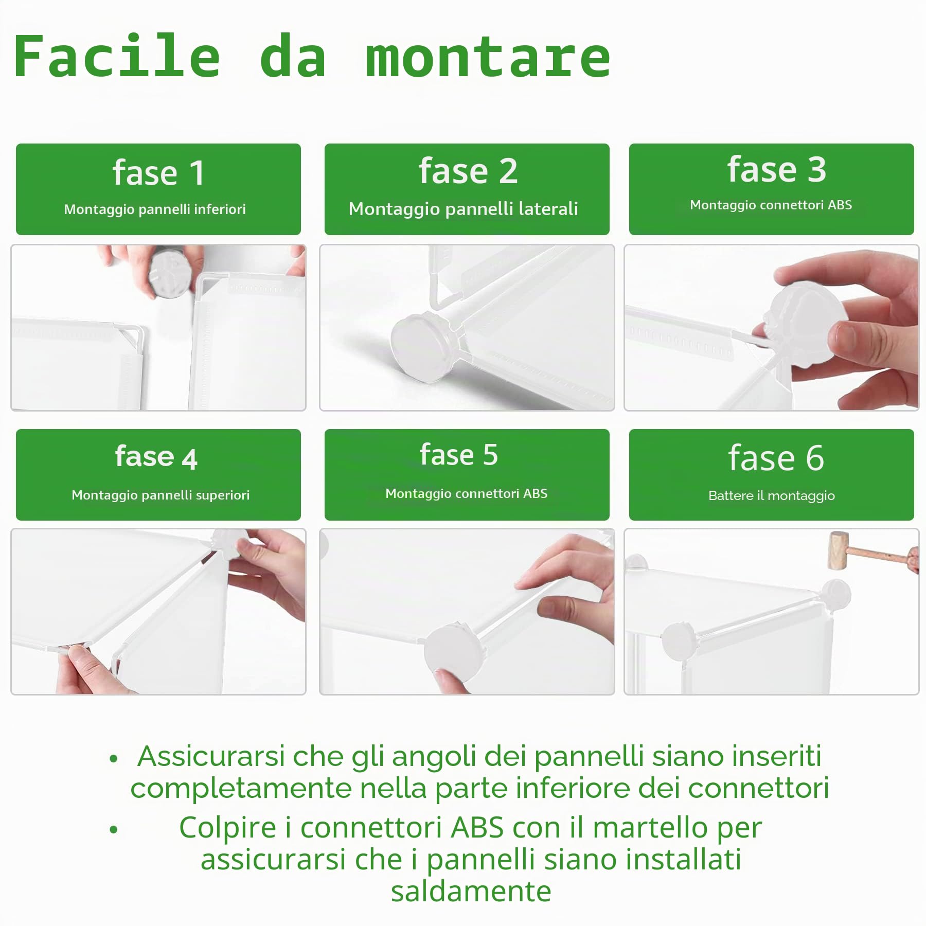 C&AHOME Organizzatore di contenitori a cubo, scaffali a 6 cubi, armadio, scaffale modulare in plastica fai-da-te, ideale per camera da letto, soggiorno, ufficio, 36,6 "L x 12,4" L x 36,6 "H Latteo