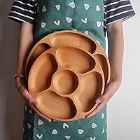 Vista 3 de Caja multifuncional de madera para bocadillos de frutas secas, contenedor de almacenamiento de boda, plato de fruta, bandeja para servir plato