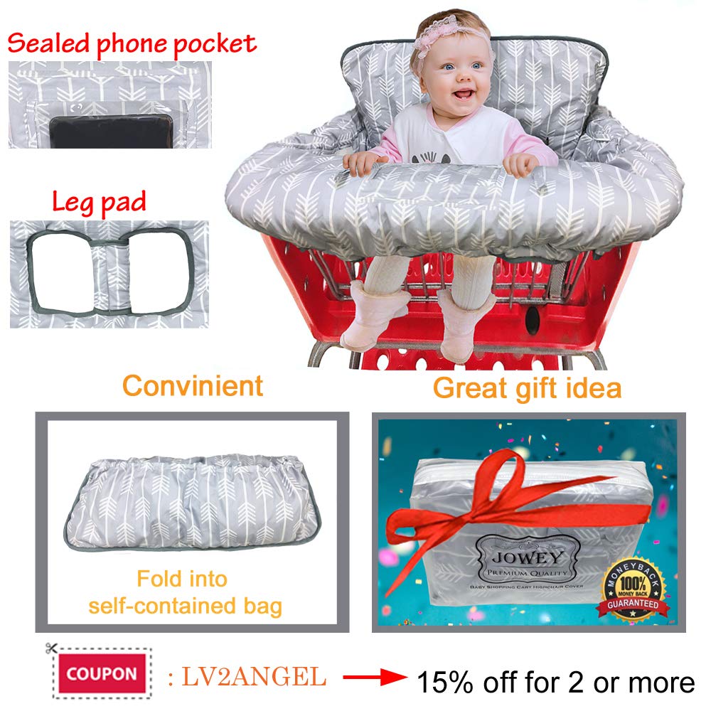 Shopping Cart Cover High Chair Cover for Baby and Toddler-Waterproof-Universal fit-Reversible Baby Grocery Cart Cover for Girls and Boys-Large : Baby