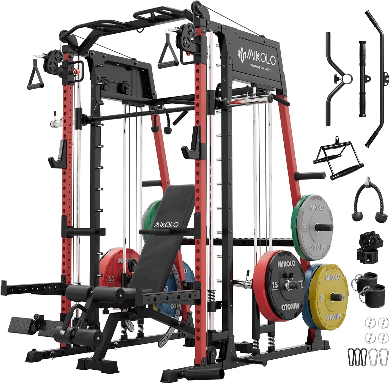 Mikolo Smith Machine with LAT-pull & Cable Crossover