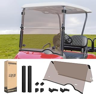 10L0L Golf Cart Windshield for EZGO RXV 2008-up Upgrade Thickened Fold Down Windshields Anti-UV Impact Resistant - 38.18" W X 32.5" H