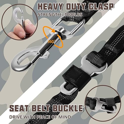 Miniatura 2 de Auroth Arnés táctico para perros con correa resistente para perros de razas grandes, chaleco reflectante de entrenamiento para perros sin tirones