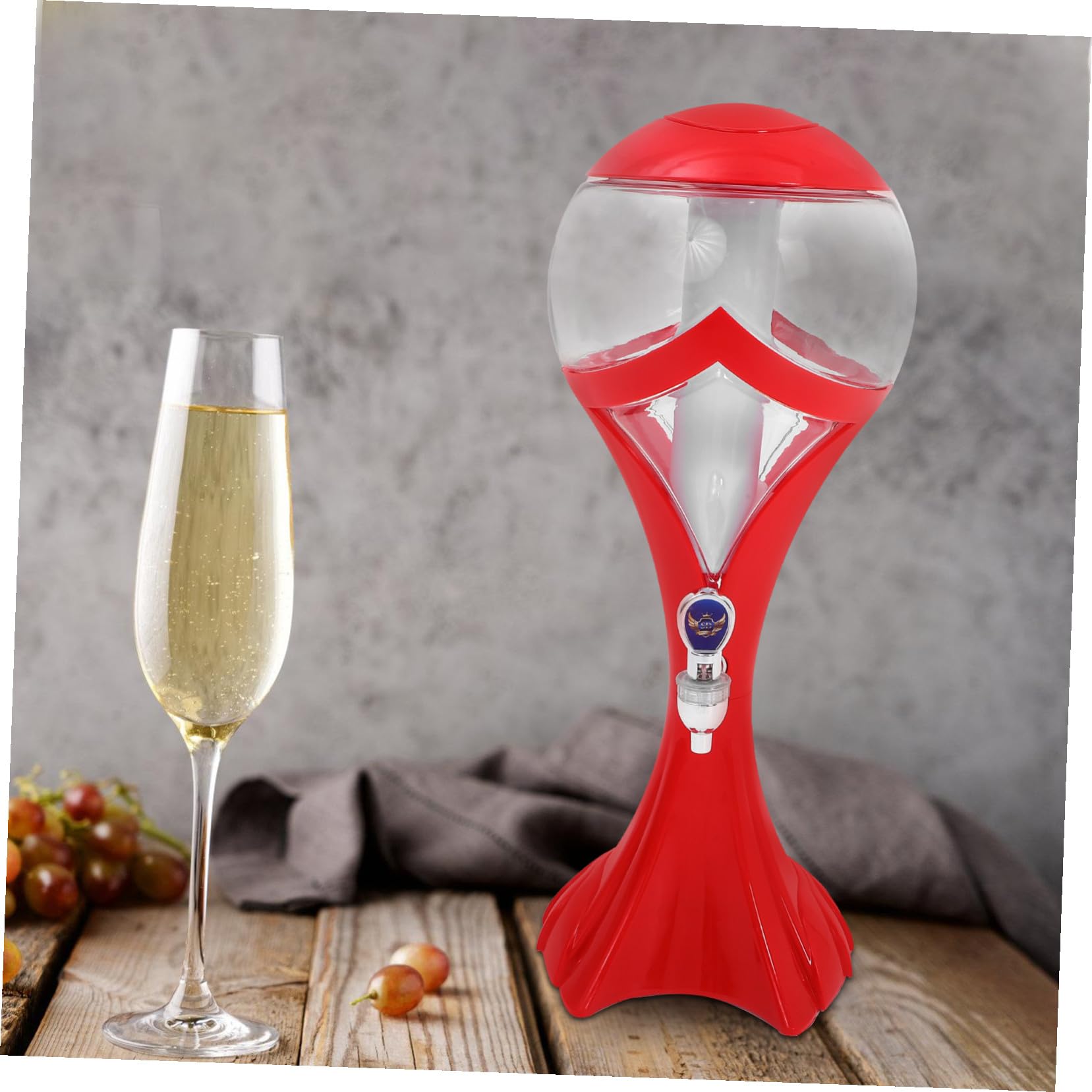 Distributeur de Boissons Lumineux 3,0l de Glaçon Robinet, Plastique Résistant, Refroidisseur Intégré, pour Fêtes et Bar à Domicile, Usage Extérieur et Intérieur
