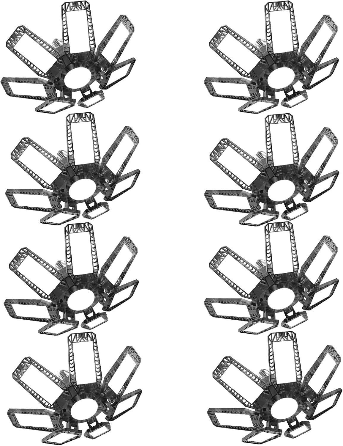 VRTOGTHE LED Garage Light 8 Pack 200W 20000LM Garage Light with 7+1 Adjustable Panels LED