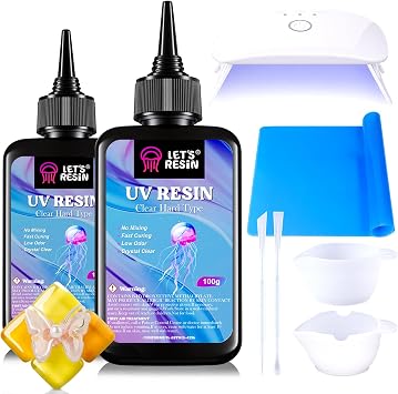 LETS RESIN UV Resin with Light, Upgraded 200g Starter Kit for Jewelry