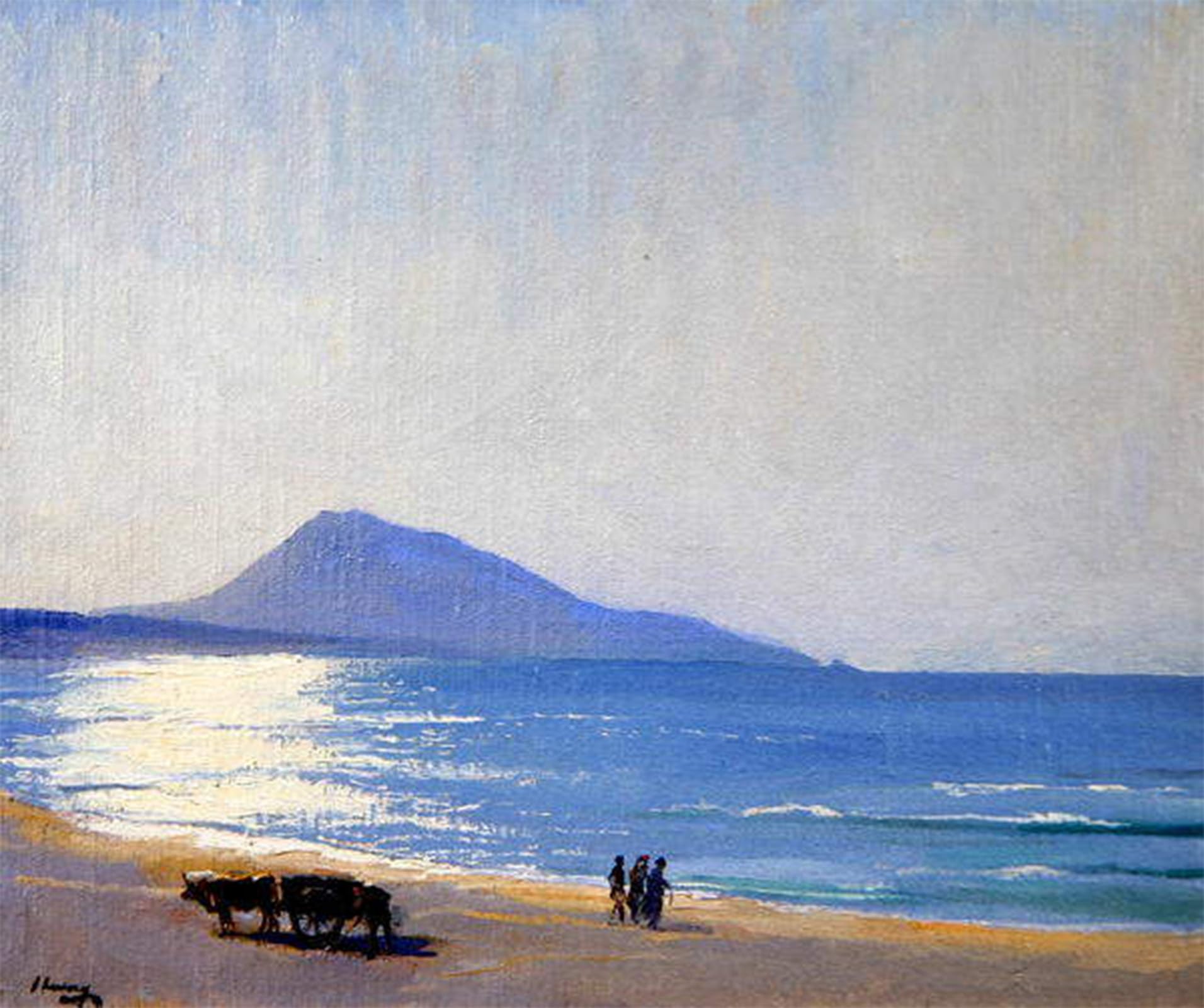 POSTERIIk Vintage Classic Picture Landscape Artwork the Beach Tangiers by Lavery Portrait Canvas Painting for Office Home Decor 60x90cm