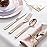 Supernal 360pcs Rose Gold Plastic Silverware,Rose Gold Utensils,Heavy Weight Plastic Cutlery,Disposable Silverware Sets Include 120 Forks,120 Spoons,120 Knives,Suitable for Wedding,Monther\'s Day,Party