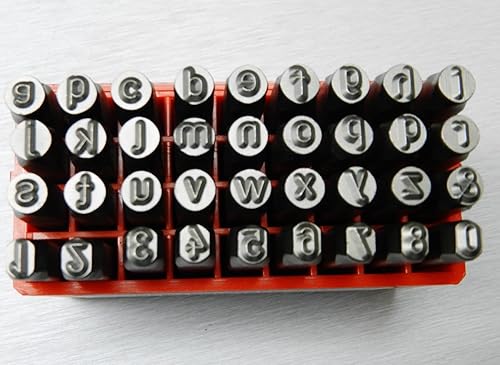 Miniatura 8 de JTS Sellos de marcado de metal Alfabeto y Números Punzones de mano 0.157 in Estuche inferior 36 Pc Set