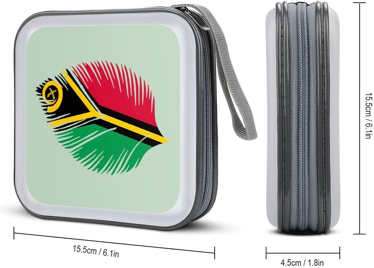 Flag of Vanuatu Feathers CD Case Wallet Portable DVD Holder Organizer Box image 2