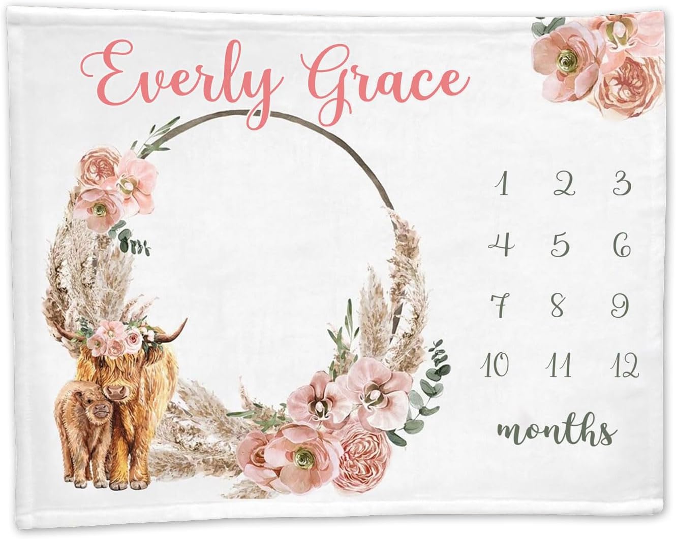 Personalized Baby Blankets for Girls, Sunflower Elephant Baby Blanket for Baby Girl Gifts, Baby Gifts