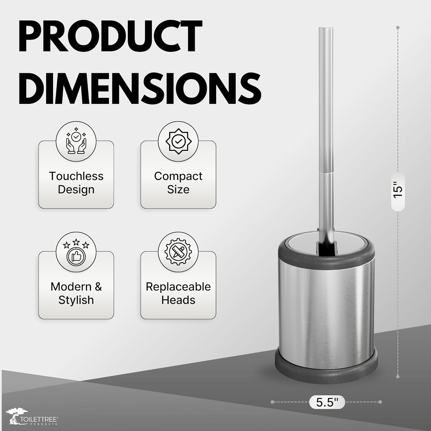 ToiletTree Products Deluxe Toilet Brush with Lid 3 Pack