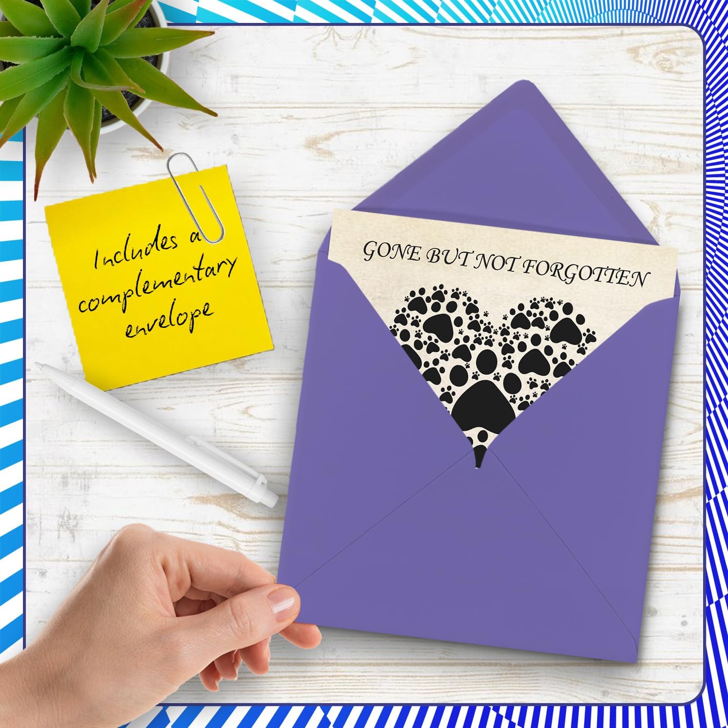 Pet Sympathy Cards Thinking of You Cards - Gone But Not Forgetten - Pet Condolences Card, Mourning Bereavement Cards for Pets, Sorry For Your Loss, 5.7 x 5.7 Inch Flowers Sympathy Greeting Cards