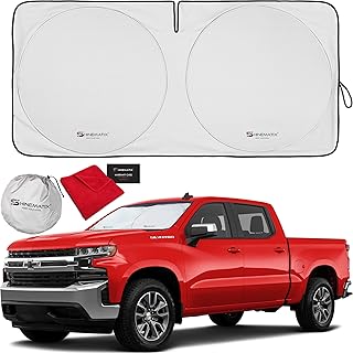 1-Piece Windshield Sunshade Foldable Car Front Window Sun Shade for Most Cars SUV Truck - Best Heat Shield Auto Reflector Cover - Blocks Max UV Rays & Keeps Your Vehicle Cool - Large Fit
