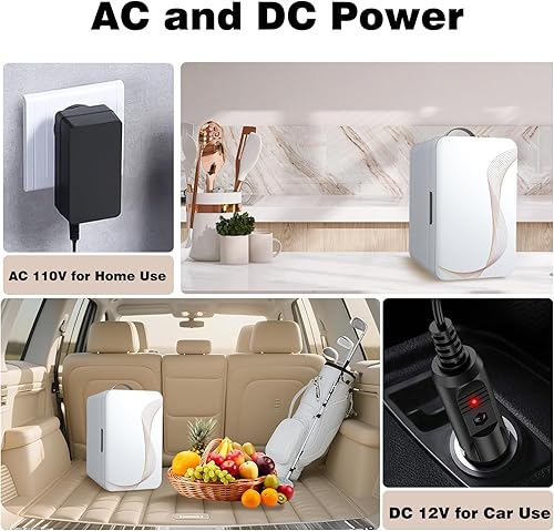 Miniatura 7 de Mini refrigerador para dormitorio, 6L8 latas, refrigerador pequeño portátil, refrigerador compacto para el cuidado de la piel, maquillaje de