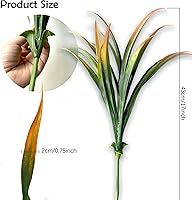 Vista 6 de 8 piezas flores artificiales de otoño para decoración al aire libre, plantas artificiales de otoño para exteriores, hierba amarilla artificial