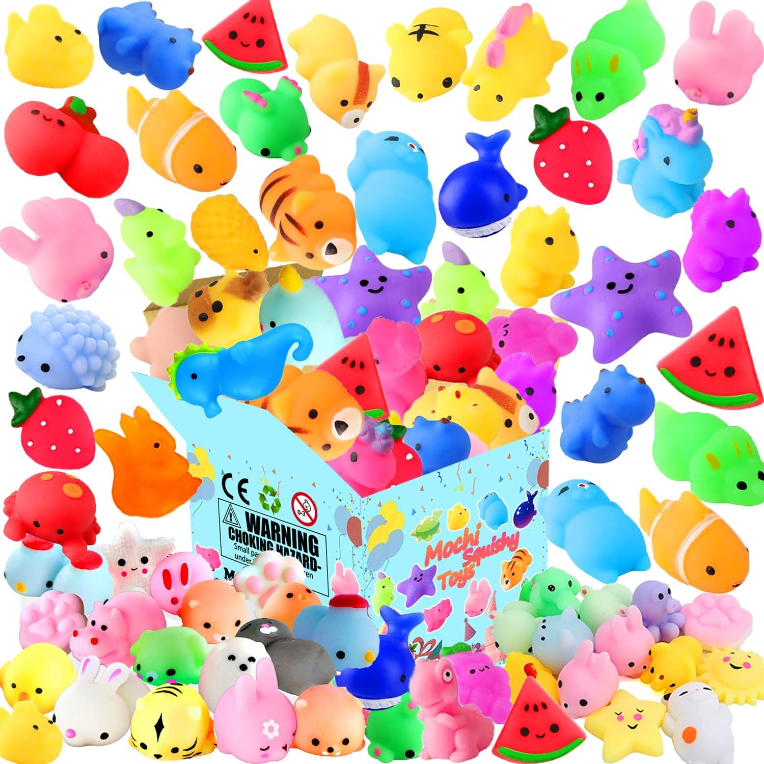 30 Pcs Mochi Squishy Toys for Kids Party Favors Easter Egg Stuffers Fillers, Kawaii Mini Stress Toys Treasure Box Toys for Classroom Prizes Goodie Bag Stuffers Pinata Filler