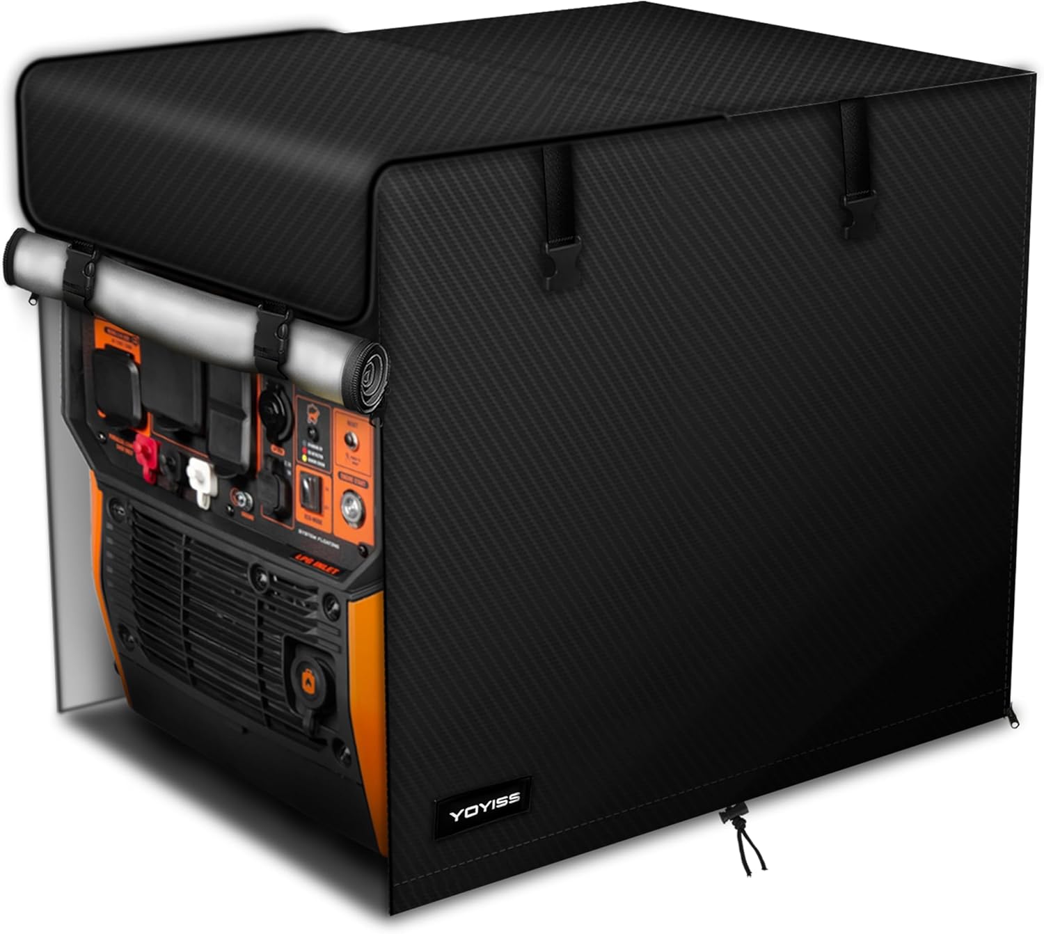 Inverter Generator Cover. 600D+210D Heavy Duty Waterproof. 24’’L×19’’W×21’’H for Universal Most Inverter Generators. Fuel can be Added to the Top. Black