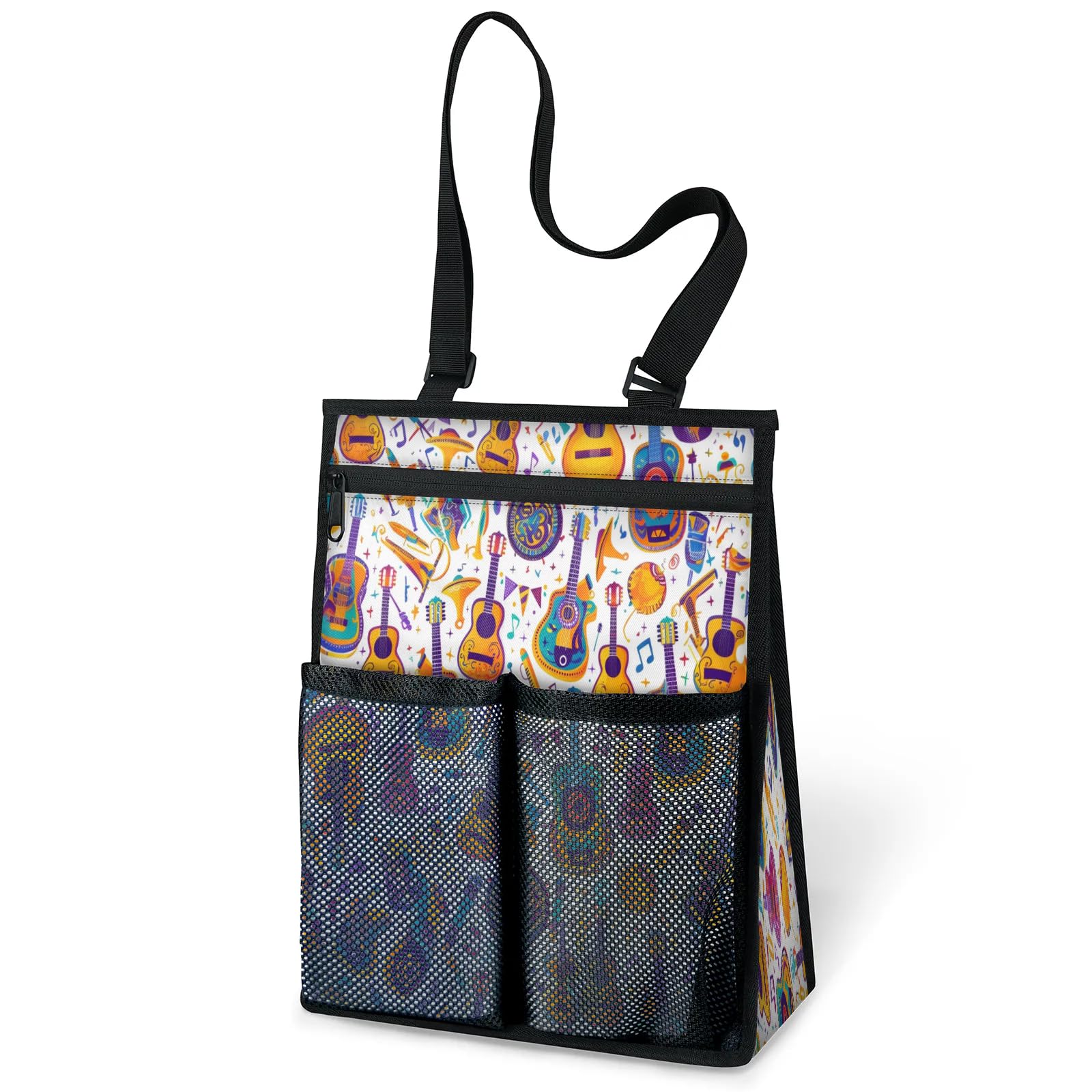 Ourtheme Mexico Theme Music Portable Shower Bag for Travel Gym Camp Beach Tote Shower Caddy Bags Hanging Toiletry