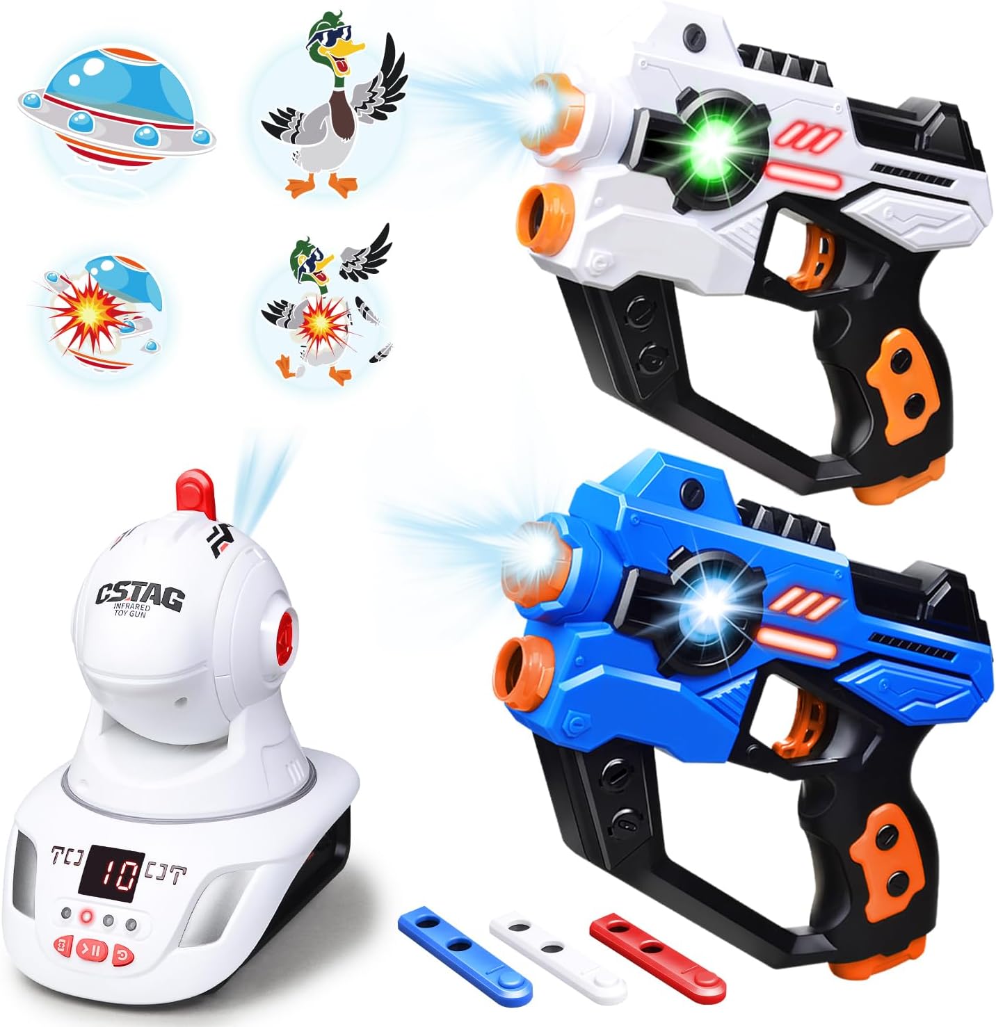 Laser Tag Guns Set of 2 and Projector, Shooting Battle Game for Kids Adult with Digital LED Score Display and 3 Targets, Birthday Gift Toys for 6, 7, 8, 9, 10, 11, 12+ Year Old Teens, Boys, Girls Laser Tag Guns Set of 2 and Projector, Shooting Battle Game for Kids Adult with Digital LED Score Display and 3 Targets, Birthday Gift Toys for 6, 7, 8, 9, 10, 11, 12+ Year Old Teens, Boys, Girls