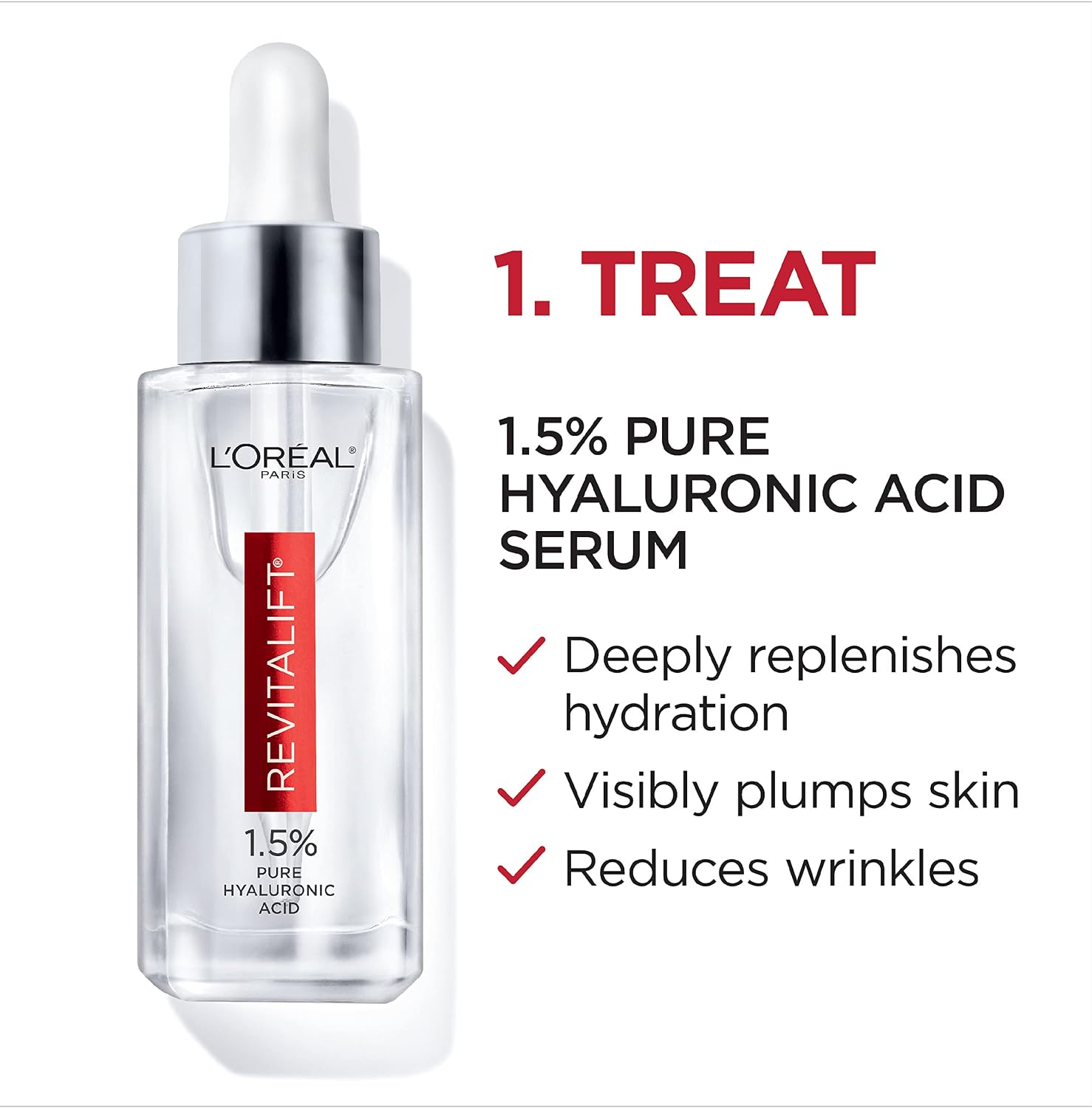 L'Oreal Paris Revitalift Triple Power Anti-Aging Face Moisturizer & Hyaluronic Acid Face Serum, Paraben & Fragrance Free Regimen Kit, 2 Count