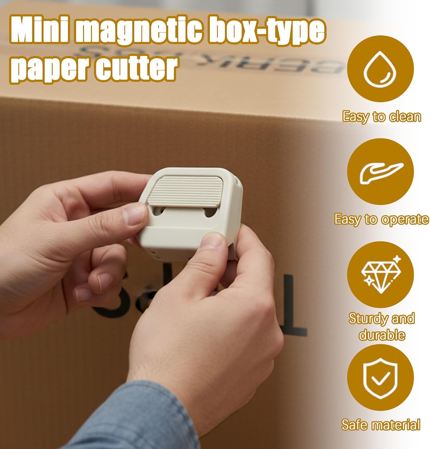 4-Pack(Assorted Colors) New Mini Ceramic Paper Cutter,Magnetic Retractable Box Cutter,Auto-Retract Utility Knives with Safety Ceramic Blades,Easily open various packagesTool