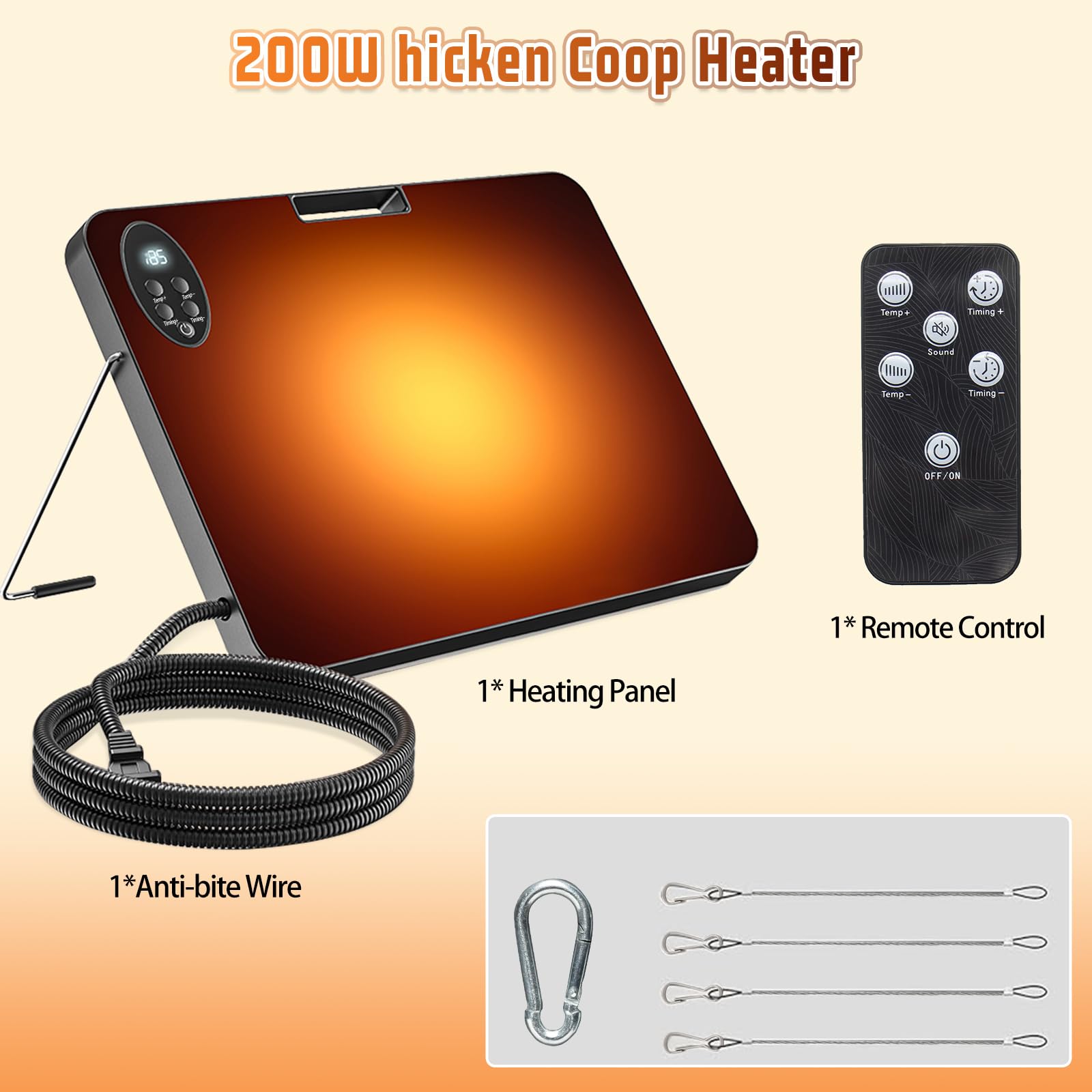 Fisca Chicken Coop Heater 200 Watts Chicken Heater for Winter with