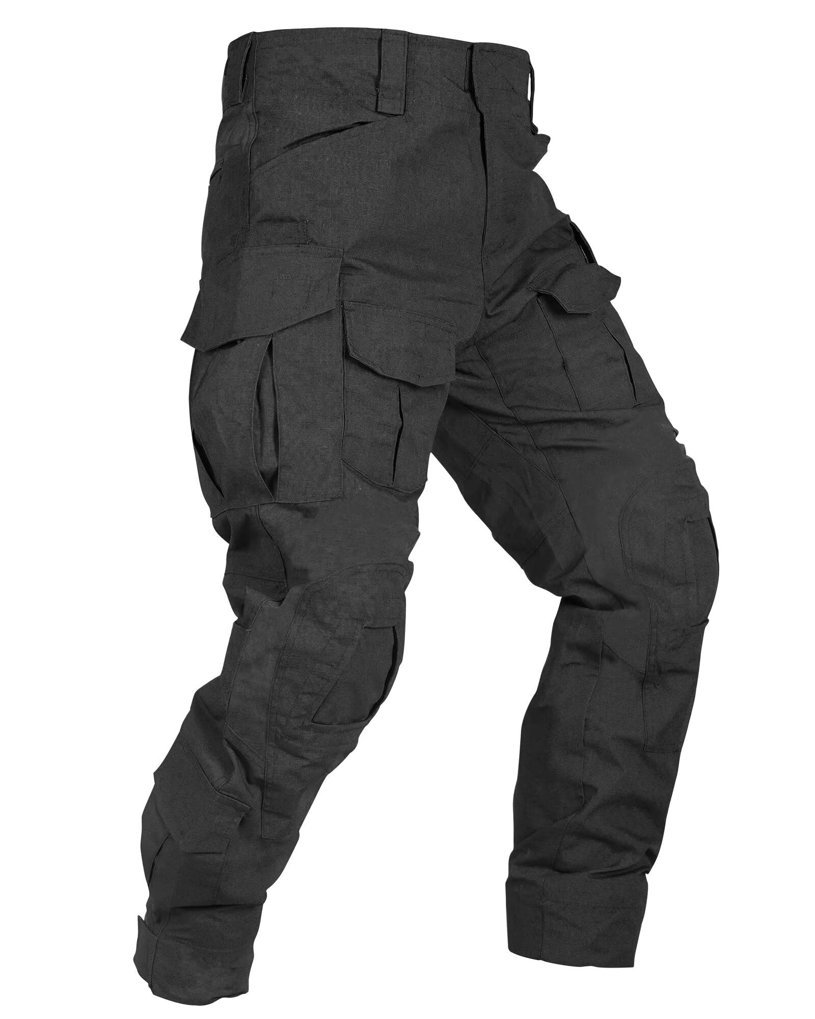 VATINNT Men's Hiking Tactical Trousers Waterproof Camouflage Combat Cargo Trousers Outdoor Military Work Pant with Multi-Pocket G3WF Black 32